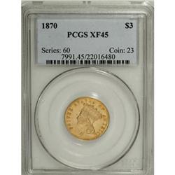 1870 $3 XF45 PCGS