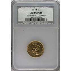 1878 $3 AU50 CSN