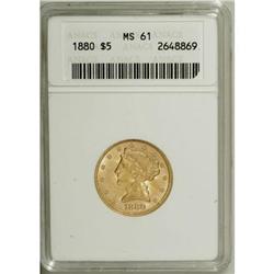 1880 $5 MS61 ANACS