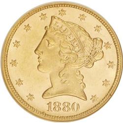 1880 $5 MS64 NGC