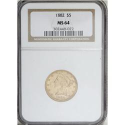 1882 $5 MS64 NGC