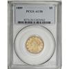 1889 $5 AU50 PCGS