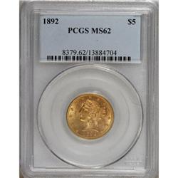 1892 $5 MS62 PCGS