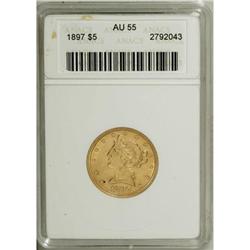 1897 $5 AU55 ANACS