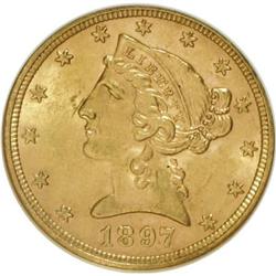 1897 $5 MS62 NGC