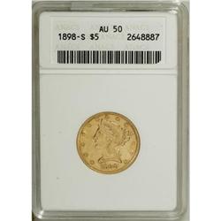 1898-S $5 AU50 ANACS