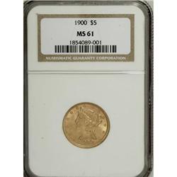 1900 $5 MS61 NGC