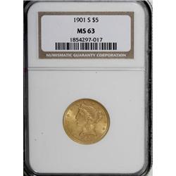 1901-S $5 MS63 NGC