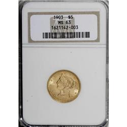 1903 $5 MS63 NGC