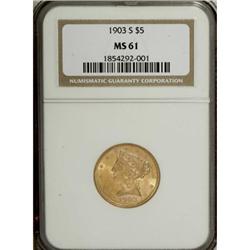 1903-S $5 MS61 NGC