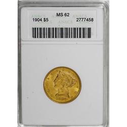 1904 $5 MS62 ANACS