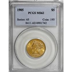 1905 $5 MS62 PCGS