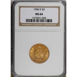 1906-D $5 MS64 NGC