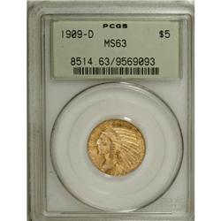 1909-D $5 MS63 PCGS