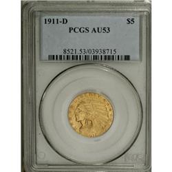 1911-D $5 AU53 PCGS