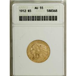 1912 $5 AU55 ANACS