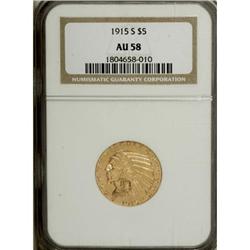 1915-S $5 AU58 NGC
