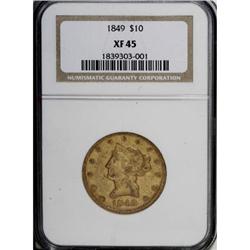 1849 $10 XF45 NGC