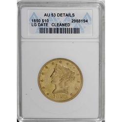 1850 $10 Large Date AU53 ANACS