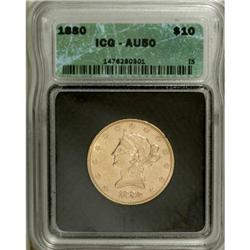 1880 $10 AU50 ICG