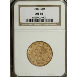 1880 $10 AU58 NGC