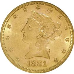 1881-S $10 MS61 NGC