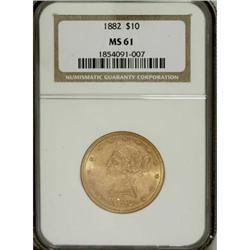 1882 $10 MS61 NGC