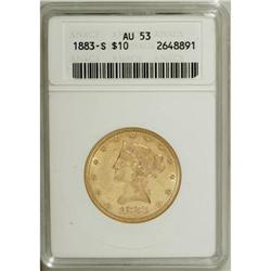 1883-S $10 AU53 ANACS