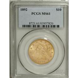 1892 $10 MS61 PCGS
