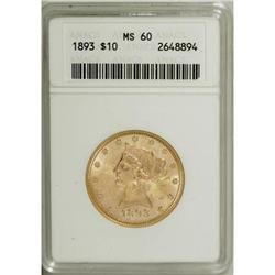 1893 $10 MS60 ANACS