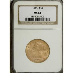 1893 $10 MS61 NGC