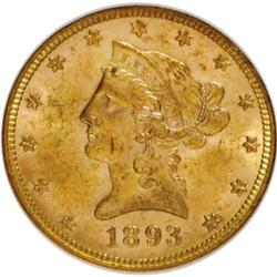 1893 $10 MS61 NGC