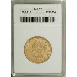 1893 $10 MS62 ANACS
