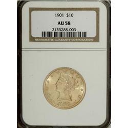 1901 $10 AU58 NGC