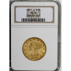 1901-O $10 MS61 NGC