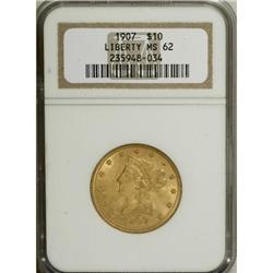 1907 $10 MS62 NGC