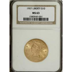 1907 $10 MS63 NGC