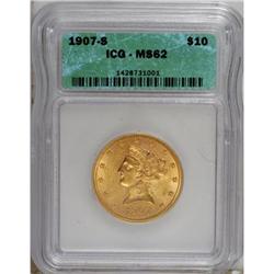 1907-S $10 MS62 ICG