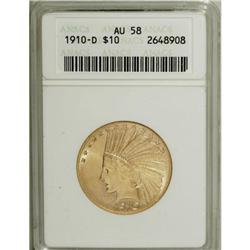 1910-D $10 AU58 ANACS