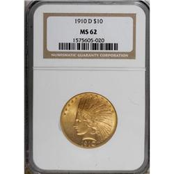 1910-D $10 MS62 NGC