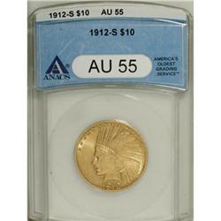 1912-S $10 AU55 ANACS
