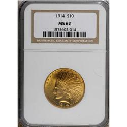 1914 $10 MS62 NGC