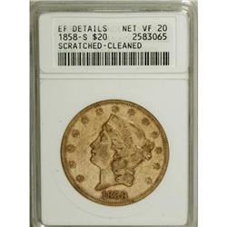 1858-S $20 VF20 ANACS