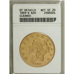 1859-S $20 VF20 ANACS