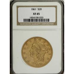 1861 $20 XF45 NGC