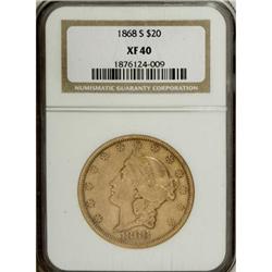 1868-S $20 XF40 NGC
