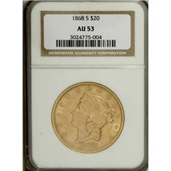 1868-S $20 AU53 NGC