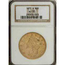 1872-S $20 AU55 NGC