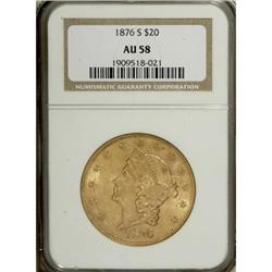 1876-S $20 AU58 NGC