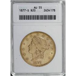 1877-S $20 AU55 ANACS